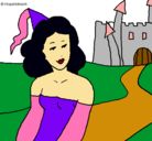 Dibujo Princesa y castillo pintado por angita