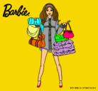 Dibujo Barbie de compras pintado por compradora
