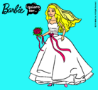 Dibujo Barbie vestida de novia pintado por Alla