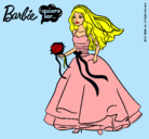 Dibujo Barbie vestida de novia pintado por andreabarragan