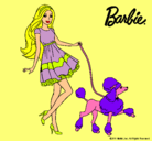 Dibujo Barbie paseando a su mascota pintado por katia325