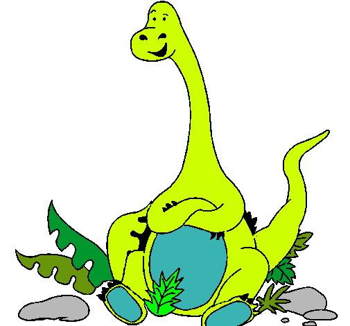 Dibujo Diplodocus sentado pintado por anicabani