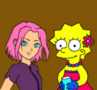 Dibujo Sakura y Lisa pintado por tuffaine