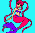 Dibujo Sirena con perlas pintado por gatita11