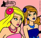 Dibujo Barbie y su amiga pintado por vero1234