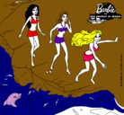 Dibujo Barbie y sus amigas en la playa pintado por tome