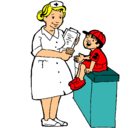 Dibujo Enfermera y niño pintado por lisiegirl