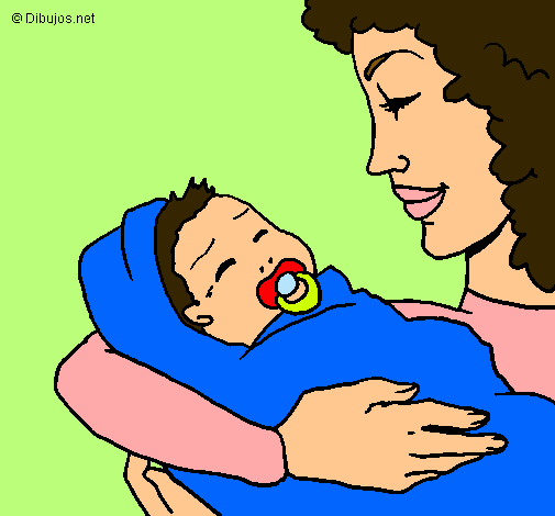 Dibujo Madre con su bebe II pintado por Paolasevillana