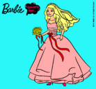Dibujo Barbie vestida de novia pintado por rubia