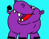 Dibujo Hipopótamo pintado por lopez