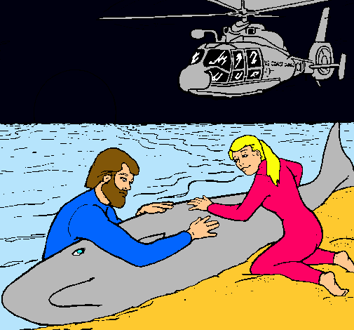 Dibujo Rescate ballena pintado por luis123