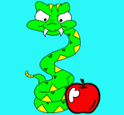Dibujo Serpiente y manzana pintado por paz_bieber
