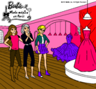 Dibujo Barbie mirando vestidos pintado por patote