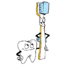 Dibujo Muela y cepillo de dientes pintado por kkkkkk