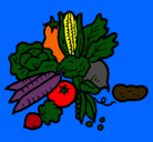 Dibujo verduras pintado por critina