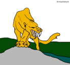 Dibujo Tigre con afilados colmillos pintado por  dfzv