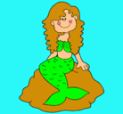 Dibujo Sirena sentada en una roca pintado por MAMCB99