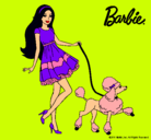 Dibujo Barbie paseando a su mascota pintado por 1975