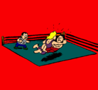 Dibujo Lucha en el ring pintado por zabuza
