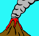 Dibujo Volcán pintado por POOT