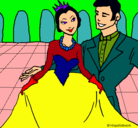 Dibujo Princesa y príncipe en el baile pintado por tgeigfbrihvf