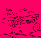 Dibujo Avión despegando pintado por becky