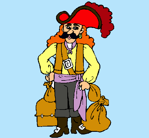 Dibujo Pirata con sacos de oro pintado por isaacespon