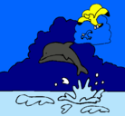 Dibujo Delfín y gaviota pintado por Martintiti