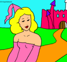 Dibujo Princesa y castillo pintado por aalexa