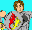 Dibujo Caballero con escudo de león pintado por erwin