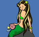 Dibujo Sirena con caracola pintado por Kiara21