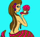 Dibujo Sirena y perla pintado por alina_swee