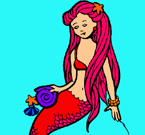 Dibujo Sirena con caracola pintado por flopy2011