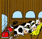 Dibujo Vacas en el establo pintado por gogeta