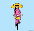 Dibujo China en bicicleta pintado por ARLI