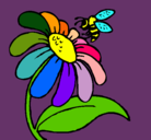 Dibujo Margarita con abeja pintado por GUILLERMINA