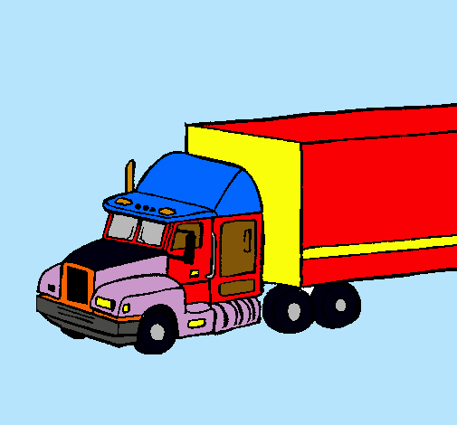 Dibujo Camión tráiler pintado por pl11