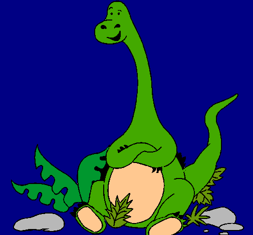 Dibujo Diplodocus sentado pintado por alejitho 