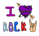 Dibujo I love rock pintado por yaslove