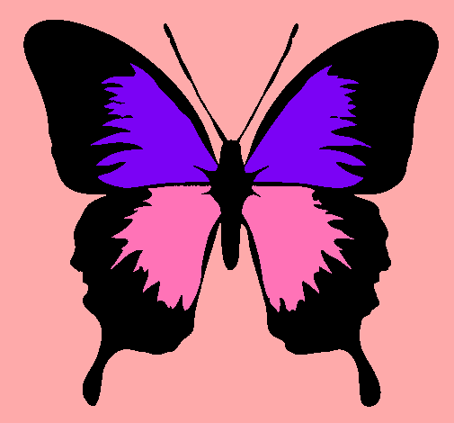 Dibujo Mariposa con alas negras pintado por montsita