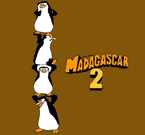 Dibujo Madagascar 2 Pingüinos pintado por AnnaC