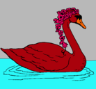 Dibujo Cisne con flores pintado por critina