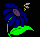 Dibujo Margarita con abeja pintado por lula999