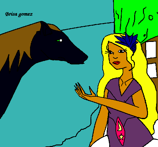 Dibujo Princesa y caballo pintado por karla550