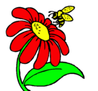 Dibujo Margarita con abeja pintado por 12356789