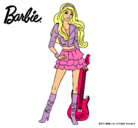 Dibujo Barbie rockera pintado por ordenador