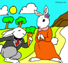 Dibujo Conejos pintado por casandose