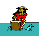 Dibujo Mujer tocando el bongó pintado por 13mio