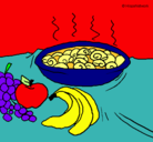 Dibujo Fruta y caracoles a la cazuela pintado por Bryna