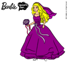 Dibujo Barbie vestida de novia pintado por rubia